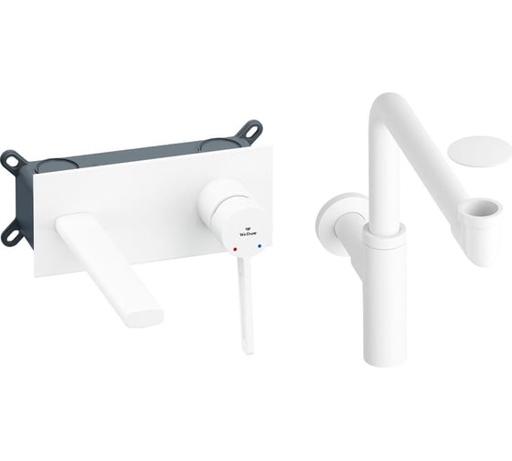 Изображение товара Встраиваемый смеситель для раковины Wellsee ONCE! and forever в наборе 4 в 1 201000500