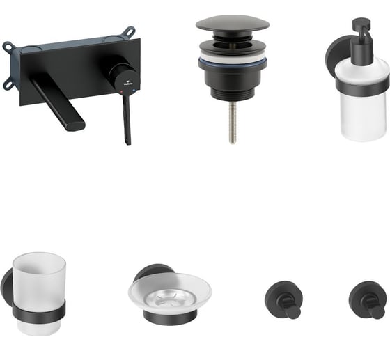 Изображение товара Встраиваемый смеситель для раковины Wellsee ONCE! and forever в наборе 7 в 1 201000507