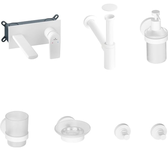 Изображение товара Встраиваемый смеситель для раковины Wellsee ICON! for life в наборе 8 в 1 201000515
