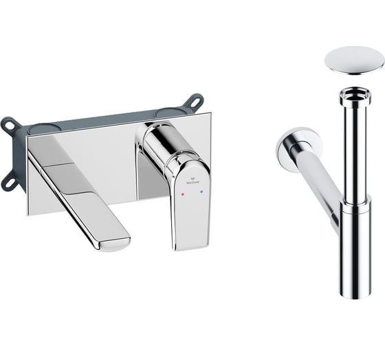 Изображение товара Встраиваемый смеситель для раковины Wellsee ICON! for life в наборе 4 в 1 201000481