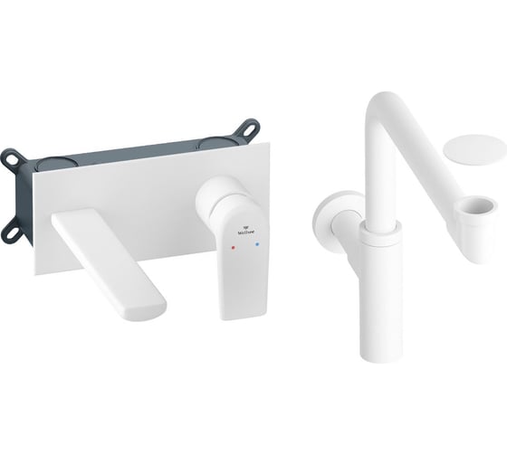 Изображение товара Встраиваемый смеситель для раковины Wellsee ICON! for life в наборе 4 в 1 201000495