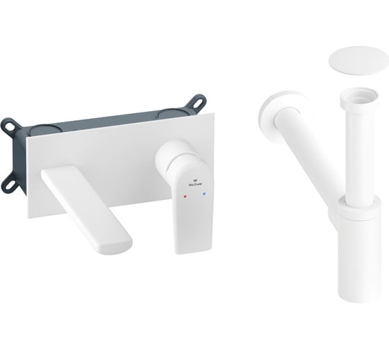 Изображение товара Встраиваемый смеситель для раковины Wellsee ICON! for life в наборе 4 в 1 201000455