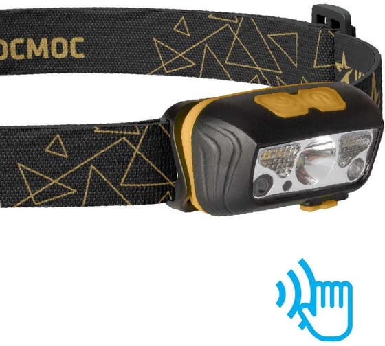 Изображение товара Налобный аккумуляторный сенсорный фонарь КОСМОС 2ВтXPE+2ВтSMD+красный/Li-po102540 1200mAh/ABSпластик/USBшнур KOC505Lit