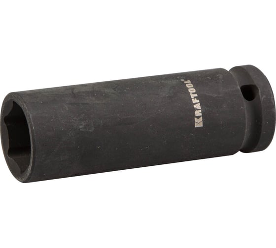 Изображение товара Торцовая головка "INDUSTRIE QUALITAT" ударная, удлиненная, фосфатированная (1/2", FLANK, Cr-Mo, 17 мм) KRAFTOOL 27942-17_z01