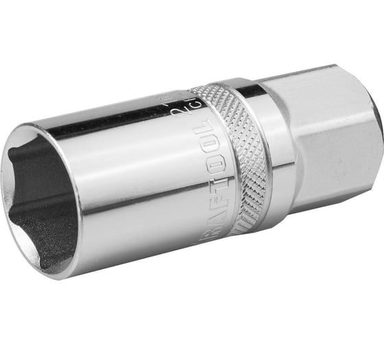 Изображение товара Торцовая головка "INDUSTRIE QUALITAT" свечная с магнитом, хромосатинированная (1/2", FLANK, 21 мм) Kraftool 27813-21_z01