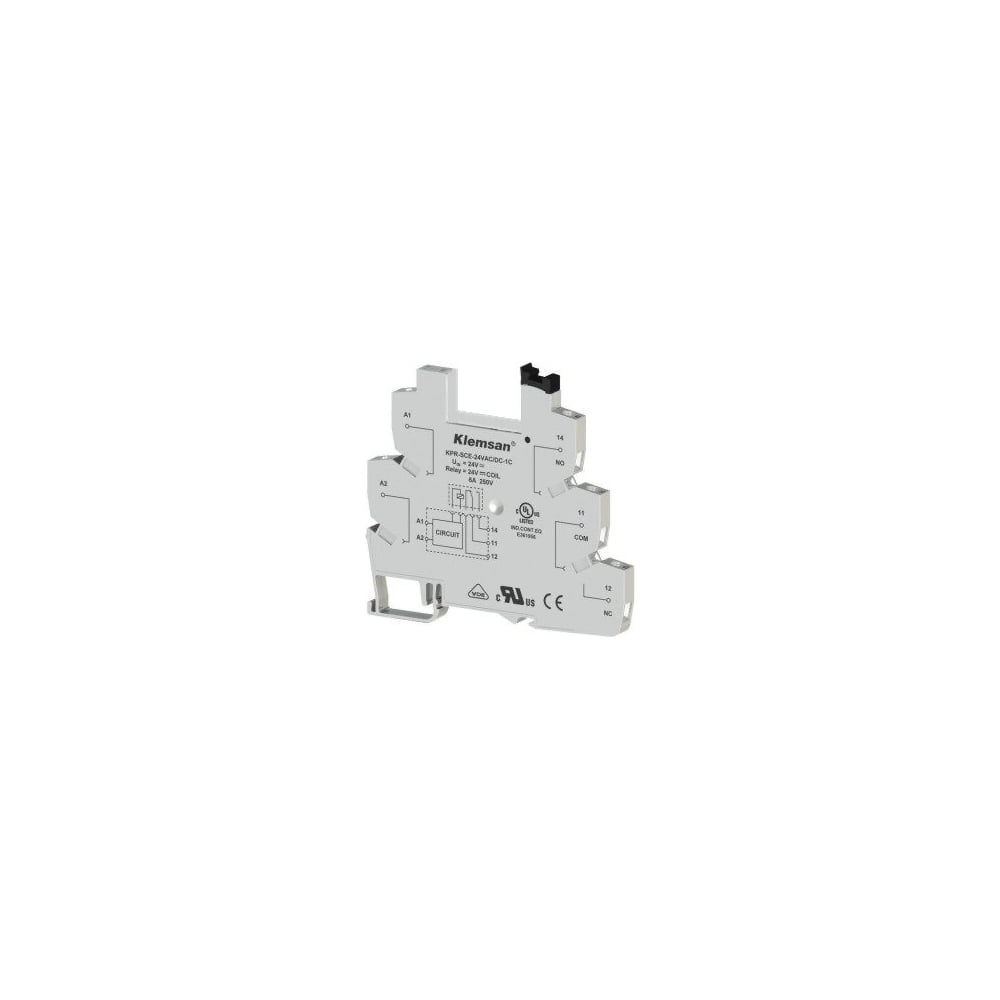Изображение товара Колодка для интерфейсного реле Klemsan KPR-SCE-12VDC-1C на DIN-рейку