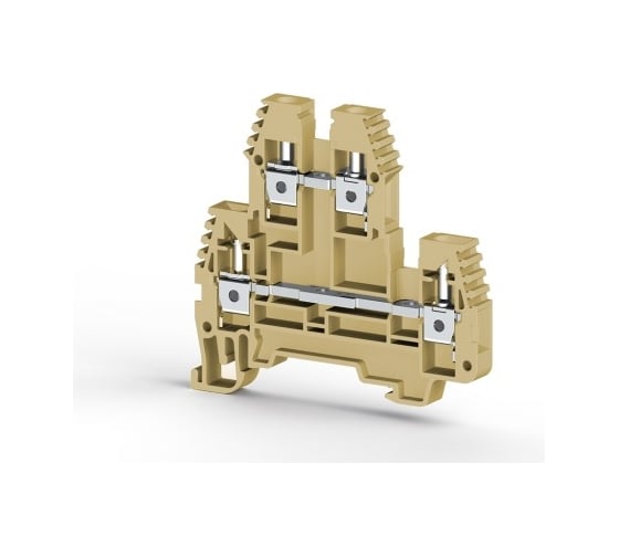 Изображение товара 2-х ярусный клеммник Klemsan 4мм.кв. (бежевый); PIK4N 100 шт. 0.0.0.3.319100
