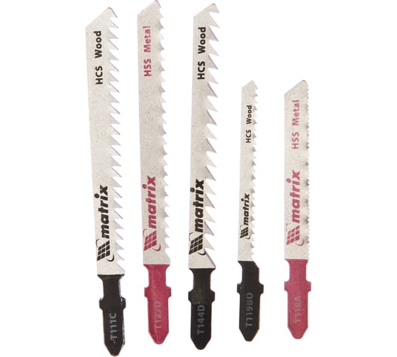 Изображение товара Набор полотен для электролобзика универсальный 5 шт. MATRIX 78251