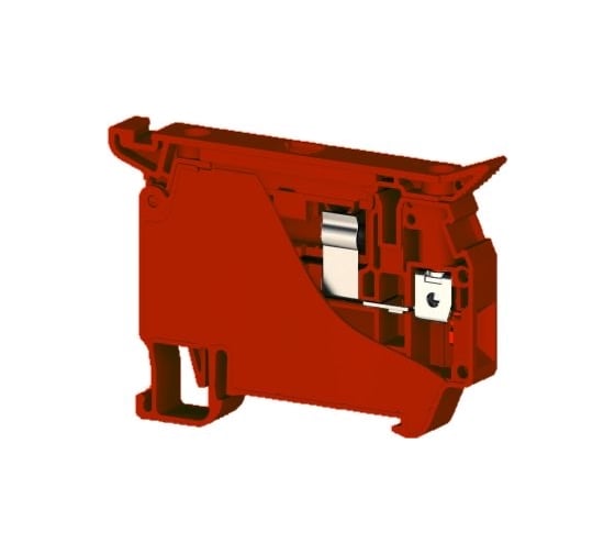 Изображение товара Клеммник Klemsan с держ. предохр. (5x20, 5x25) до 10А на DIN-рейку, 6 мм.кв. (красный); ASK 5 50 шт. 0.0.0.3.353404