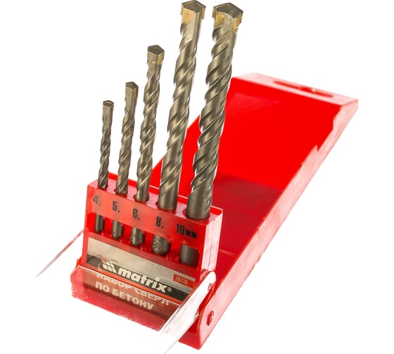 Изображение товара Набор сверл по бетону (4-10 мм; 5 шт.) MATRIX 70730
