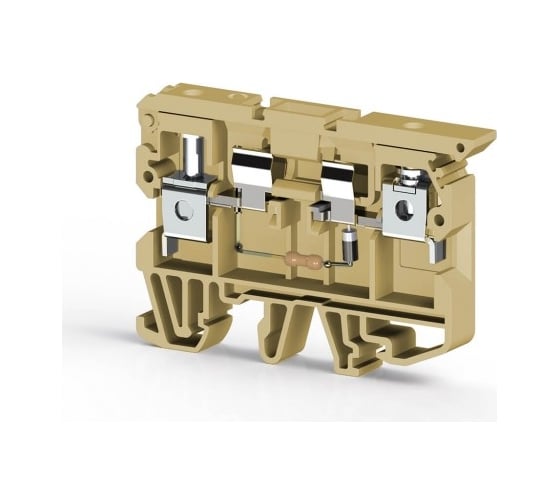 Изображение товара Клеммник Klemsan с держ. предохр. (5x20, 5x25) с индикацией 220VAC на DIN-рейку, 6 мм.кв. (бежевый); ASK 2LD (220 VAC) 25 шт. 0.0.0.3.351610