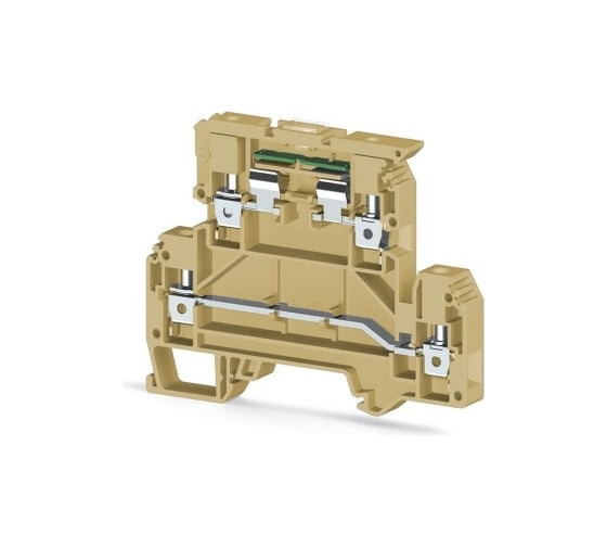 Изображение товара 2-х ярусный клеммник Klemsan с держ. предохр. (5x20, 5x25) на DIN-рейку, 4 мм.кв., с индикацией 24VDC (бежевый); AVK 4 FS 50 шт. 0.0.0.3.353320