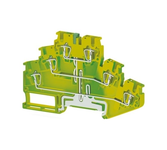 Изображение товара Пружинная клемма Klemsan серии SRD 2,5-3T (желто-зеленый) Земля 50 шт. 0.0.0.3.337160