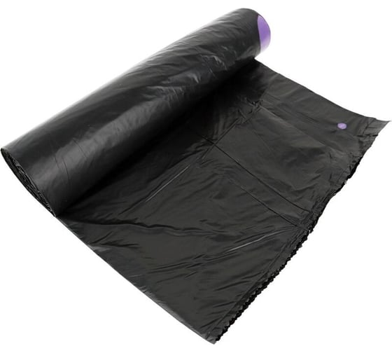 Изображение товара Мешки для мусора ООО Комус ПНД элементари 35 л, 60 мкм, 10 шт. рулон, усил, завязки фиолетовые, 50x60 см 1808662