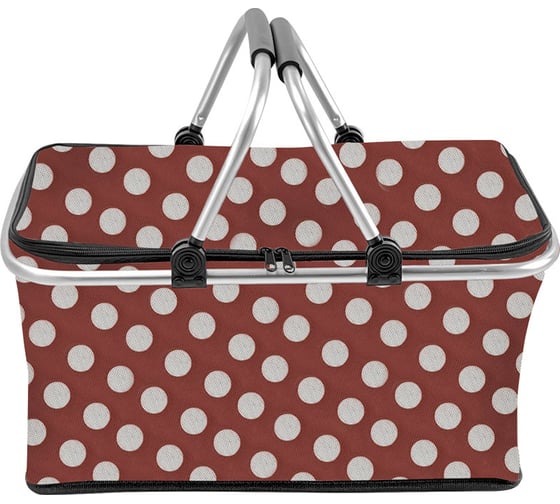 Изображение товара Складная термосумка Ecos cb-7046-3 с алюминиевым каркасом, с принтом горошек 107063