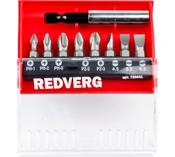 Изображение товара Набор бит PH, PZ, SL, 9 шт. REDVERG 6623517