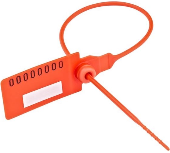 Изображение товара Пластиковая номерная пломба Комус с белым полем универсал 220, красный, 1000 штук 1746408