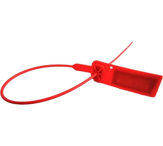 Изображение товара Пластиковая номерная одноразовая пломба Комус универсал 270 мм, красные, 1000штук 1744661