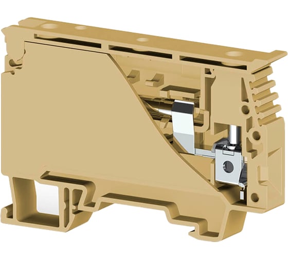 Изображение товара Клеммник с размыкателем на DIN-рейку Klemsan 6 мм.кв., бежевый; ASK 4B 20 шт. 0.0.0.3.360120