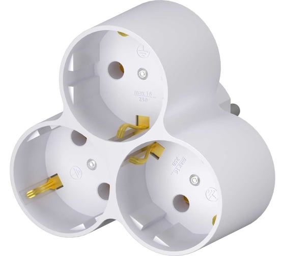 Изображение товара Разветвитель тройник ФОТОН 16А с заземлением, 4000 Вт, 12323