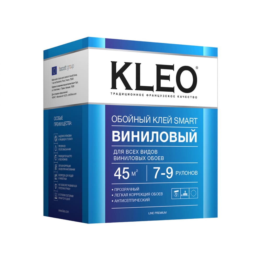 фото Обойный клей для виниловых обоев kleo сыпучий 021 smart 7-9p