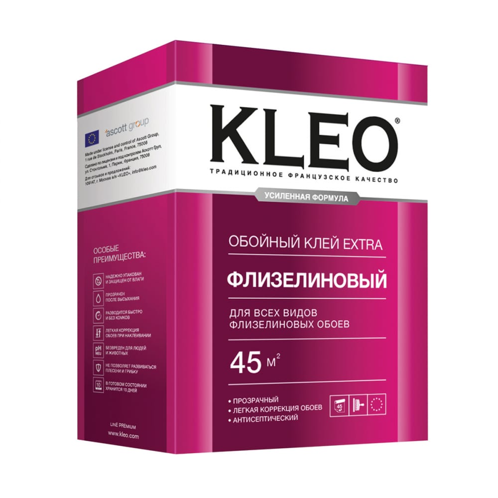 Сыпучий клей для флизелиновых обоев KLEO клей для всех видов обоев германский 200 г пакет 00072