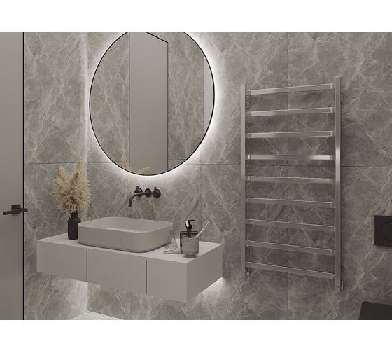 Изображение товара Водяной полотенцесушитель GUARDO PIATTO 1200x630 с 9 перекладинами хромированный PIATTO 1206 CH