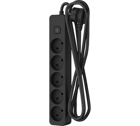 Изображение товара Сетевой удлинитель ФОТОН 10-25S, 2м, 5 розеток, 10А, с выкл., черный 22726