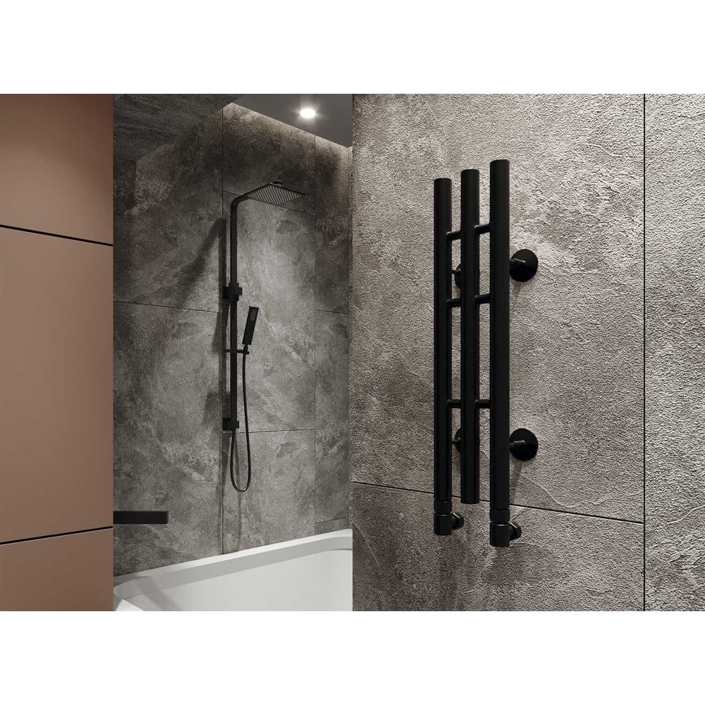 Изображение товара Водяной полотенцесушитель GUARDO STRETTO 600x140 черный матовый