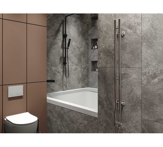 Изображение товара Водяной полотенцесушитель GUARDO STRETTO 600x82 с 2 перекладинами хромированный STRETTO 0685 CH