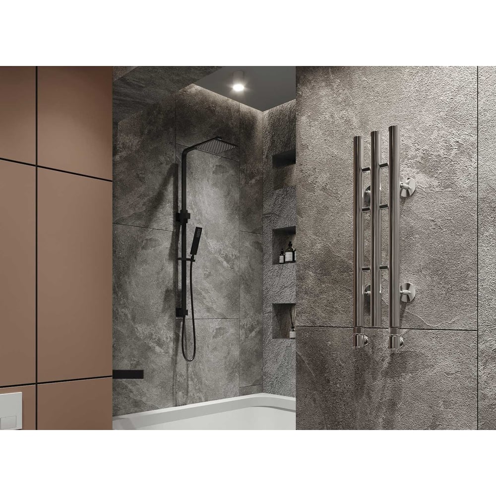 Изображение товара Водяной полотенцесушитель GUARDO STRETTO 1200x140 с 3 перекладинами хромированный STRETTO 1214 CH