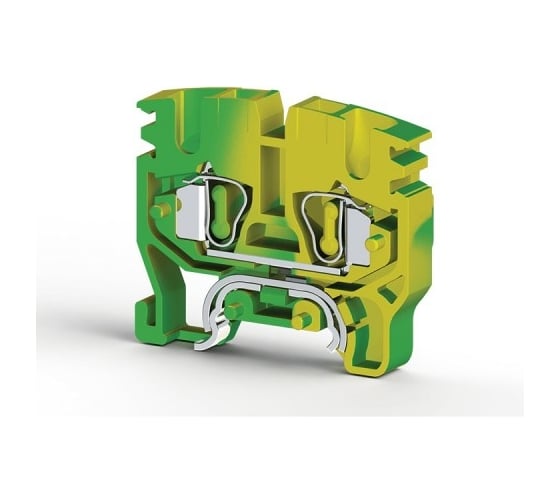 Изображение товара Пружинный клеммник Klemsan мини 2,5 мм.кв., (земля); MYK 2,5T 50 шт. 0.0.0.3.336420