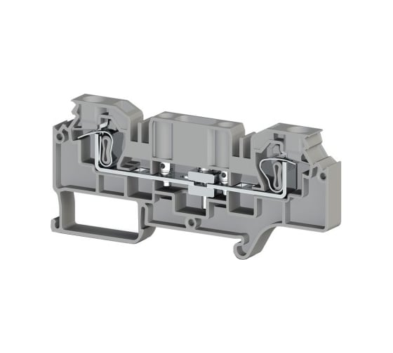 Изображение товара Пружинный клеммник Klemsan измерительный с 2-мя тест.разъемами, 6мм.кв., (серый); WGO 5 40 шт. 0.0.0.3.376190