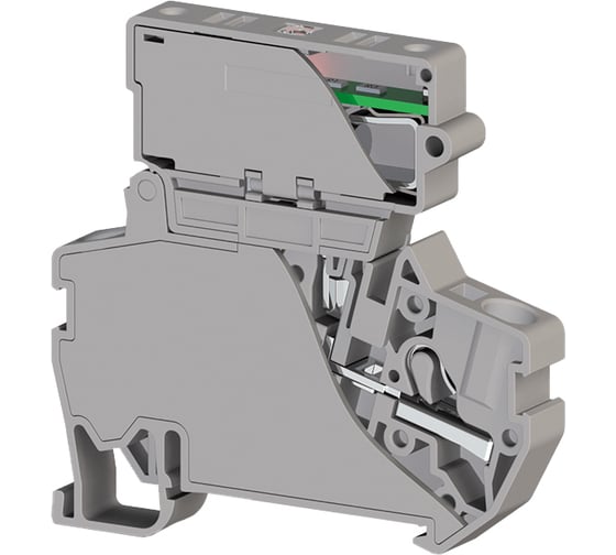 Изображение товара Быстрозажимной пружинный клеммник Klemsan Push in, с держателем предохранителя, с индикацией 24VDC, 4 мм.кв., серый; PYK 4ILD 24VDC (6,3x31,75) 15 шт. 0.0.0.3.307329