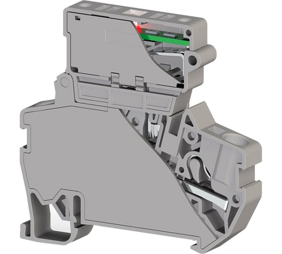 Изображение товара Быстрозажимной пружинный клеммник Klemsan Push in, с держателем предохранителя, с индикацией 220VAC, 4 мм.кв., серый; PYK 4SLD 220VAC (5x20) 15 шт. 0.0.0.3.307269