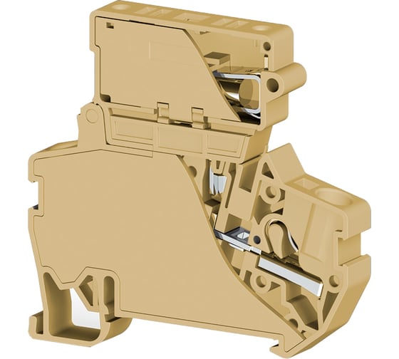 Изображение товара Быстрозажимной пружинный клеммник Klemsan Push in с держателем предохранителя с индикацией 220VAC, 4 мм.кв., бежевый; PYK 4SLD 220VAC (5x20) 15 шт. 0.0.0.3.307260