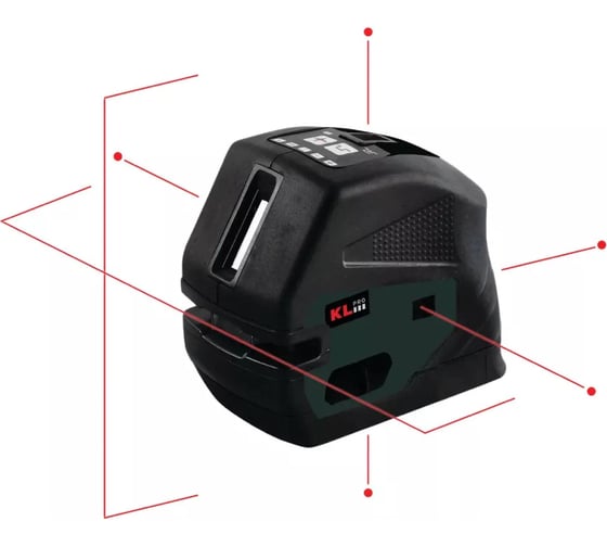 Изображение товара Лазерный линейный уровень с автоматическим выравниванием KLPRO горизонт, вертикаль и точечный 12009 KLLZR232