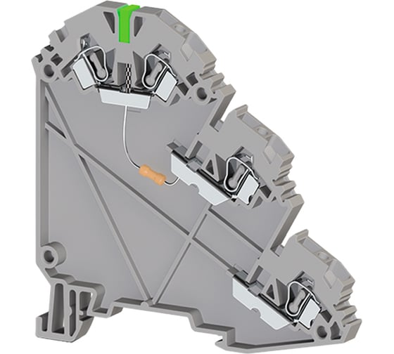 Изображение товара Пружинный клеммник для датчиков Klemsan 2,5 мм.кв., с индикацией 24 VDC, серый, YBK 2,5-3 SLD (NPN) 20 шт. 0.0.0.3.324729