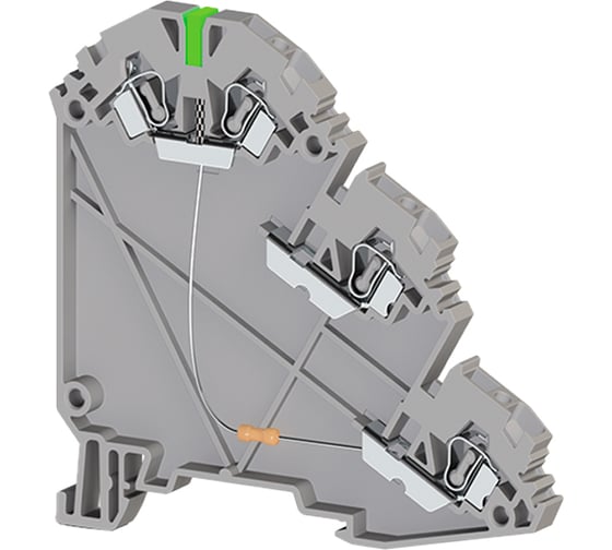 Изображение товара Пружинный клеммник для датчиков Klemsan 2,5 мм.кв., с индикацией 24 VDC, серый, YBK 2,5-3 SLD (PNP) 20 шт. 0.0.0.3.324719