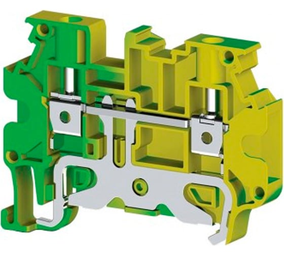 Изображение товара Клеммник на DIN-рейку Klemsan 4 мм.кв. с двумя перемычками, земля; AVK 4RT 50 шт. 0.0.0.3.334270