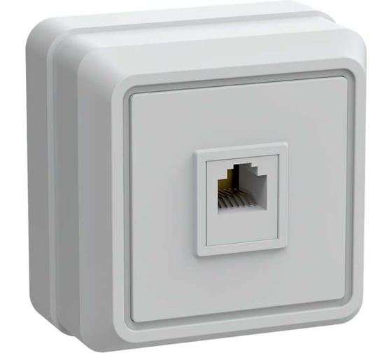 Изображение товара Розетка GENERICA ОКТАВА 1местн. телеф. белый ETO10-K01-DC