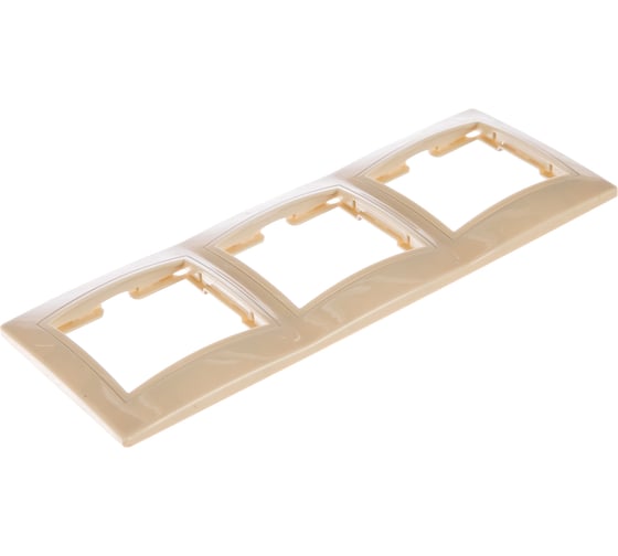 Изображение товара Рамка GENERICA КВАРТА 3местн. горизонт. кремовый EMK30-K33-DM