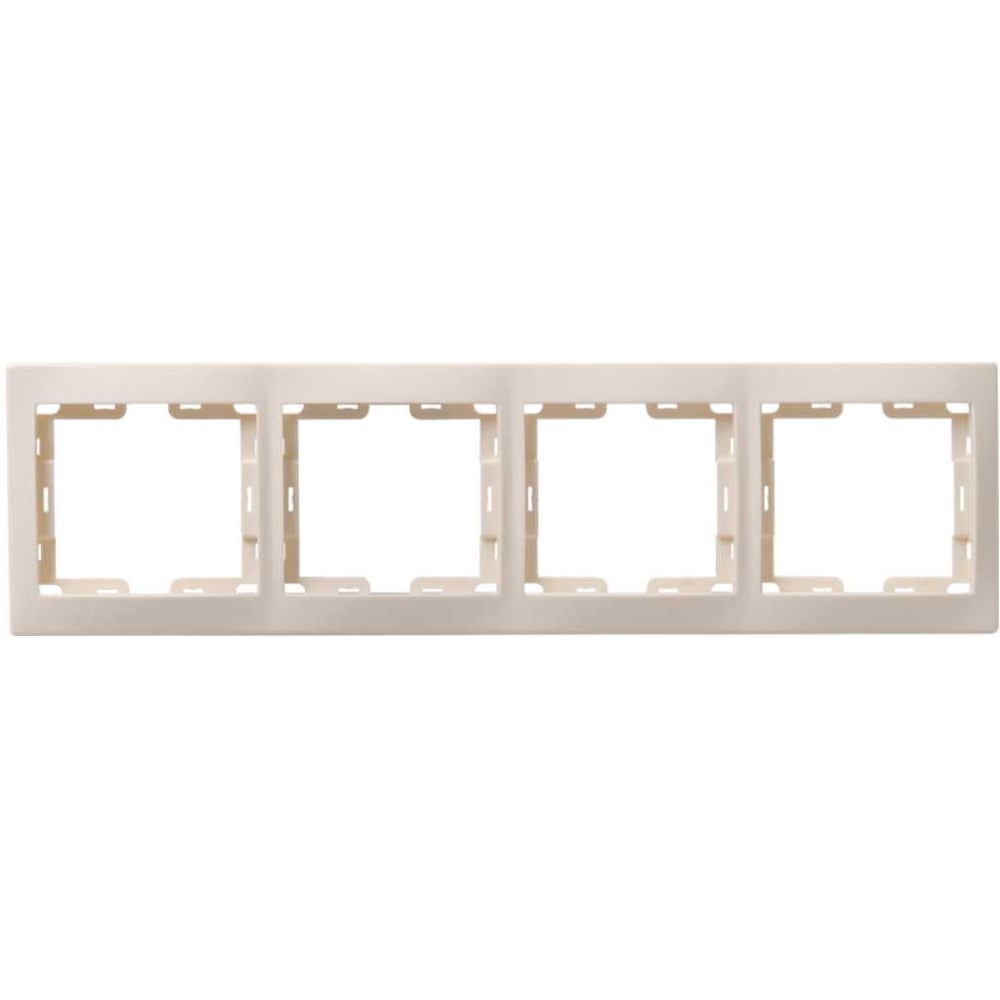 Изображение товара Горизонтальная 4-местная рамка IEK КВАРТА кремовая для кабельных каналов