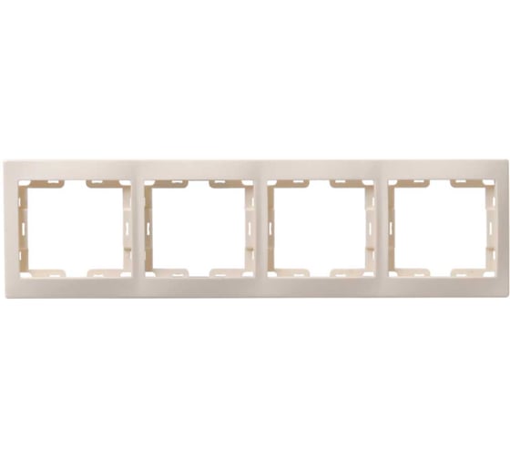 Изображение товара Рамка GENERICA КВАРТА 4местн. горизонт. кремовый EMK40-K33-DM