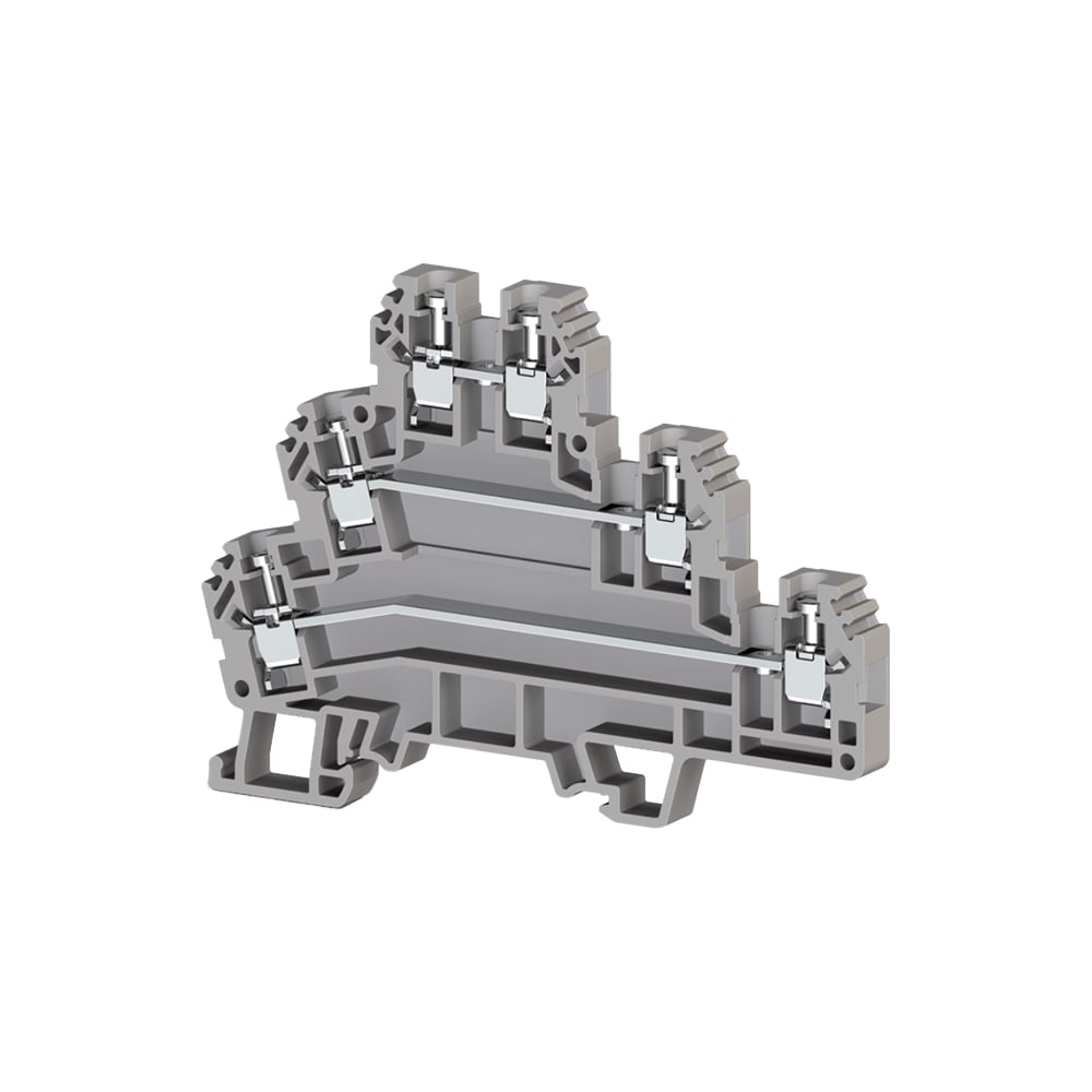 Изображение товара Клеммник Klemsan 3-х ярусный PUK3 2,5мм.кв., серый, 20 шт.