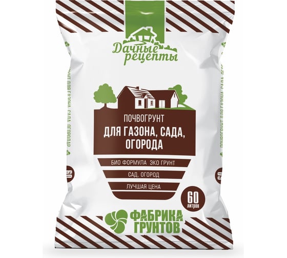 Изображение товара Грунт Дачные рецепты "Для Газона, Сада, Огорода" 60л Фабрика грунтов 1528