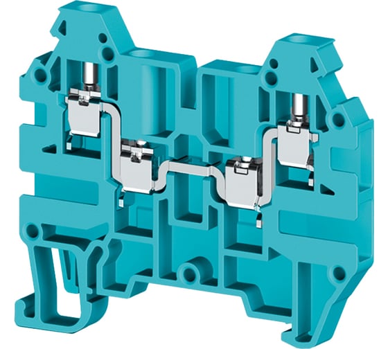 Изображение товара Клеммник Klemsan 4-х выводной, 2,5 мм.кв., синий; AVK 2,5 CC 100 шт. 0.0.0.3.324901