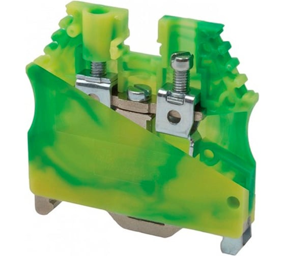 Изображение товара Клеммник на DIN-рейку Klemsan 10 мм.кв., земля; AVK6/10T 25 шт. 0.0.0.3.334140