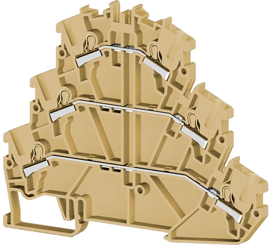 Изображение товара Быстрозажимной пружинный клеммник Klemsan 3-х ярусный, Push in, 2,5 мм.кв., бежевый; PYK2,5-3F 30 шт. 0.0.0.3.307190