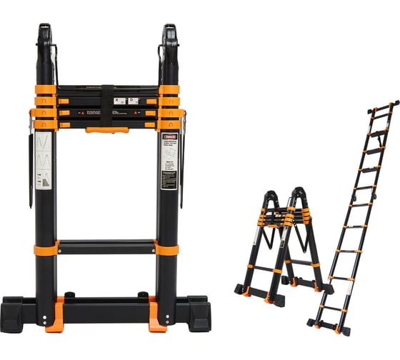 Изображение товара Телескопическая лестница-стремянка WORKY black max 3,7м/7,4м 18 ступеней ARD258463